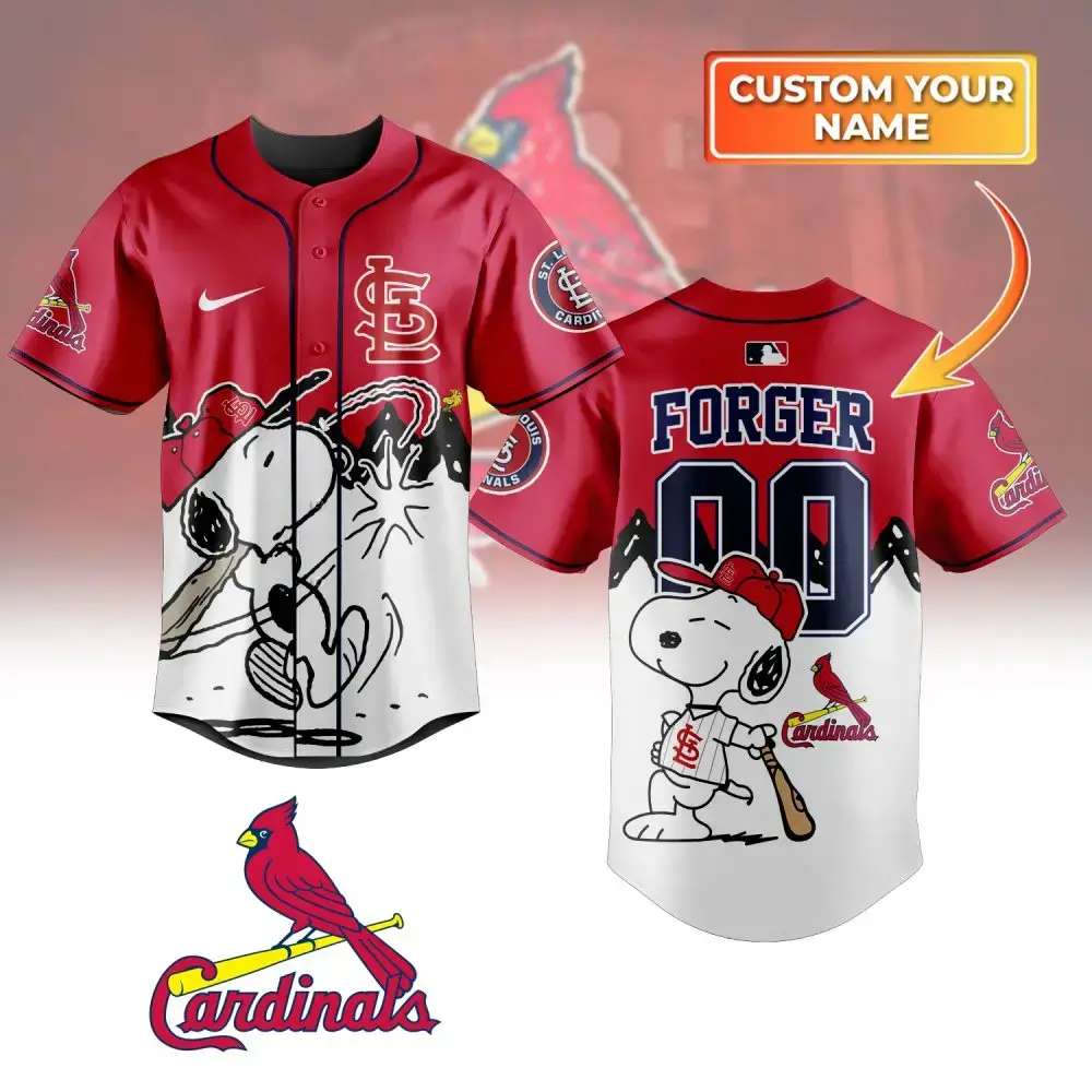 Custom St. Louis Cardinals Snoopy Baseball Jersey - Personalize Your Name! Image