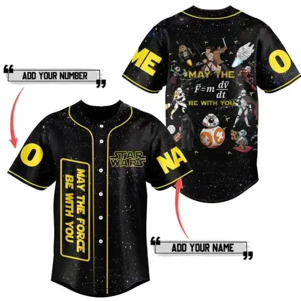 Custom Star Wars Baseball Jersey - Add Your Name & Number - Unique Galactic Design Image