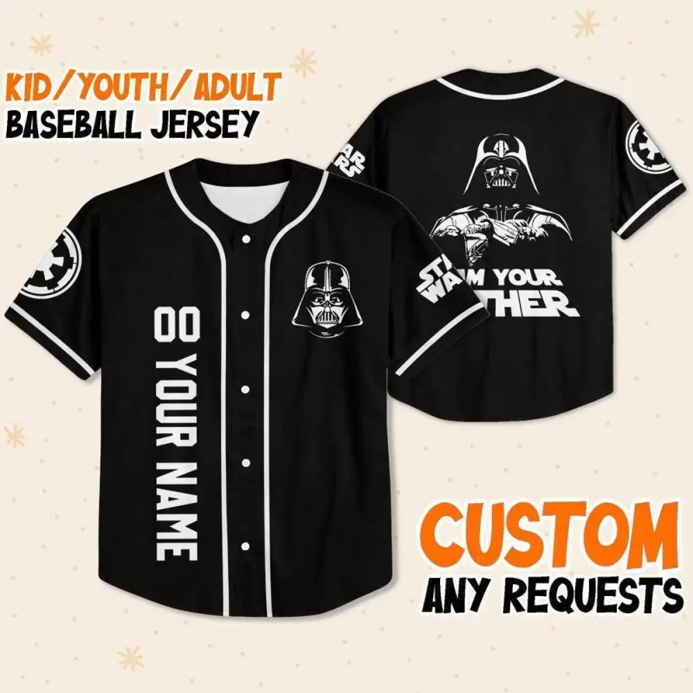 Custom Star Wars Baseball Jersey - Kids/Youth/Adult Sizes - Personalized Name & Design Image