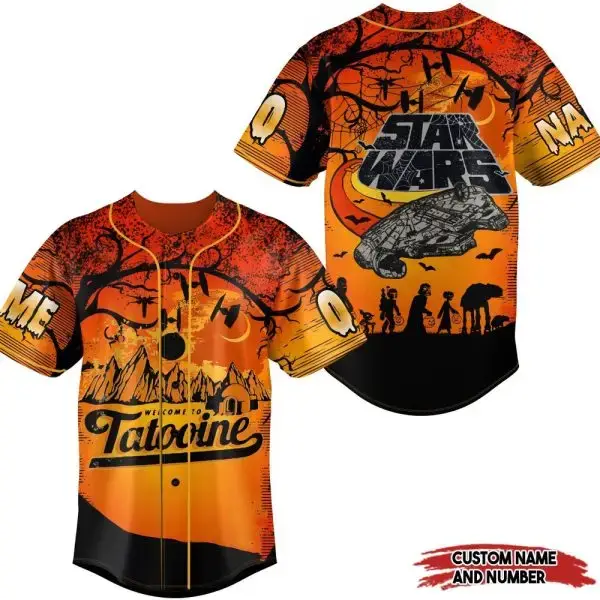 Custom Star Wars Tatooine Baseball Jersey - Personalize Name & Number - Unique Sci-Fi Fan Gift Image