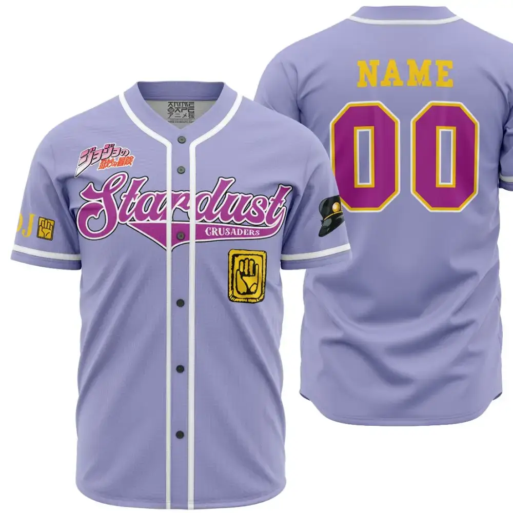 Custom Stardust Crusaders Baseball Jersey - Personalized Anime Fan Gear Image