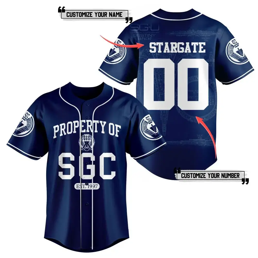 Custom Stargate Sgc Baseball Jersey - Personalize Name & Number - Perfect Gift! Image