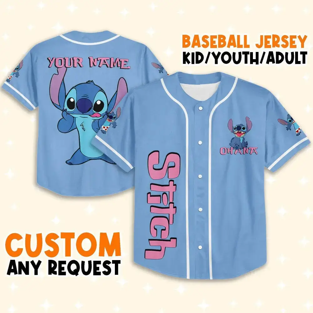 Custom Stitch Baseball Jersey - Kids/Youth/Adult - Personalized Design & Name Image