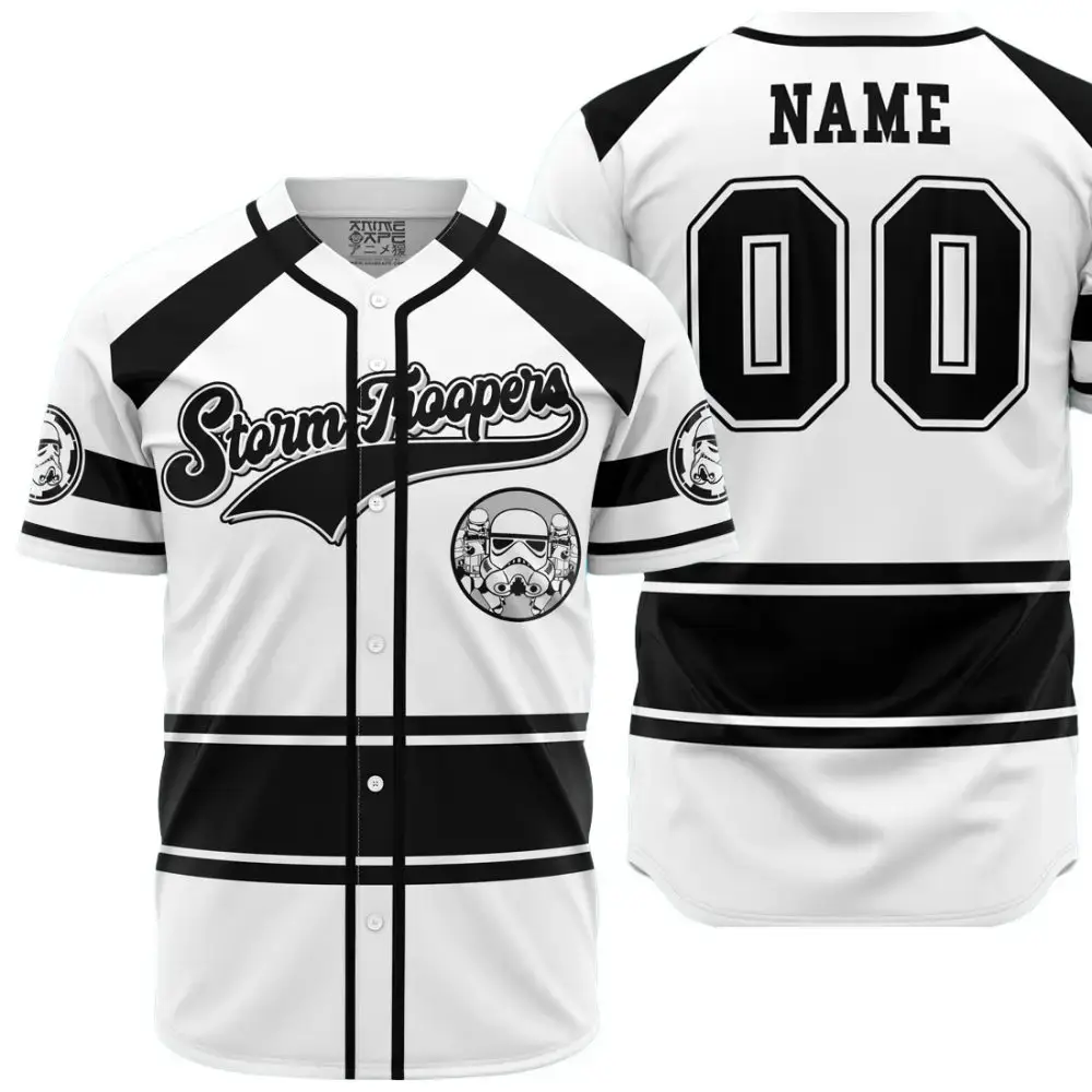 Custom Stormtrooper Baseball Jersey - Personalized Name & Number - Stylish Sci-Fi Apparel Image
