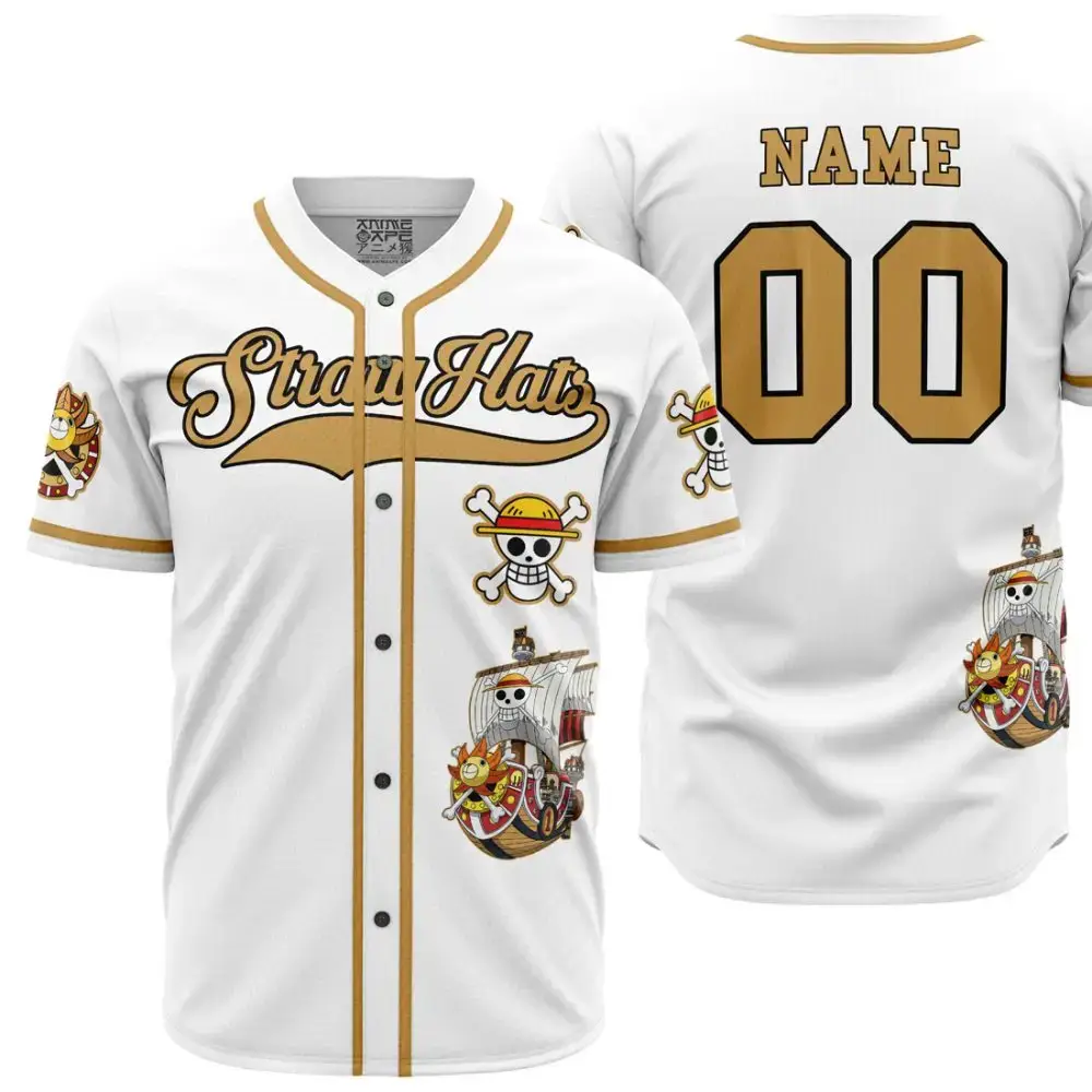 Custom Straw Hats Baseball Jersey - Personalized Pirate Design, Unisex, Premium Quality Image