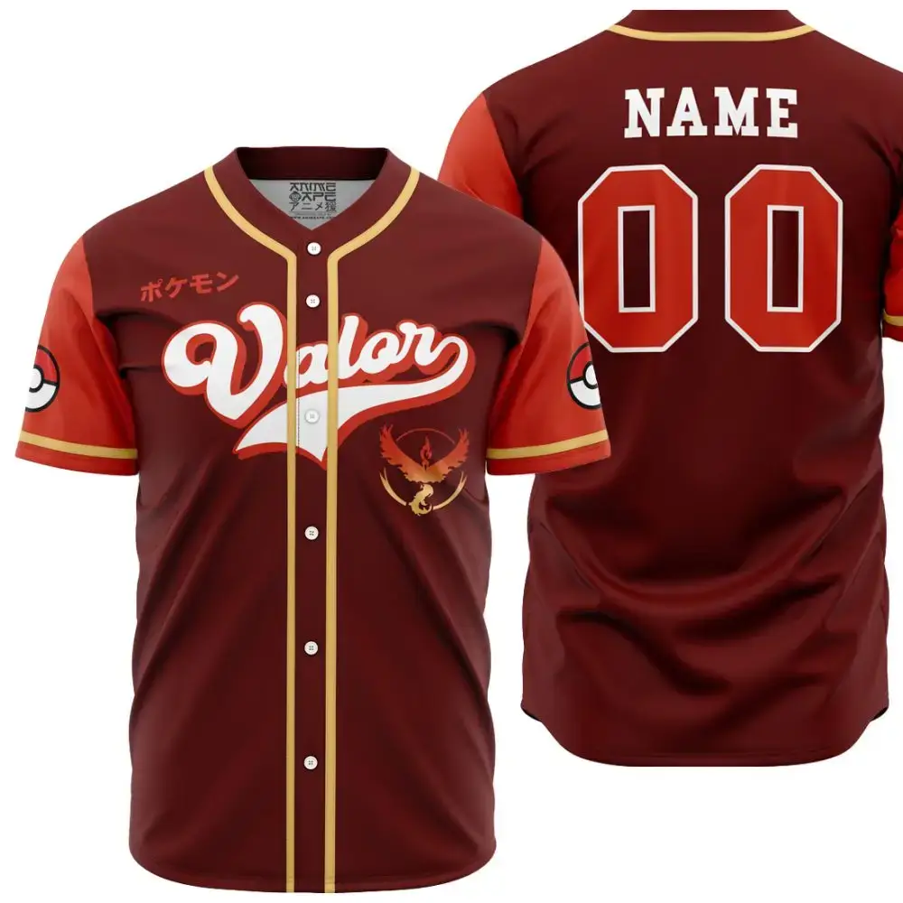 Custom Team Valor Baseball Jersey - Personalized Name & Number, Unisex Sportswear Image