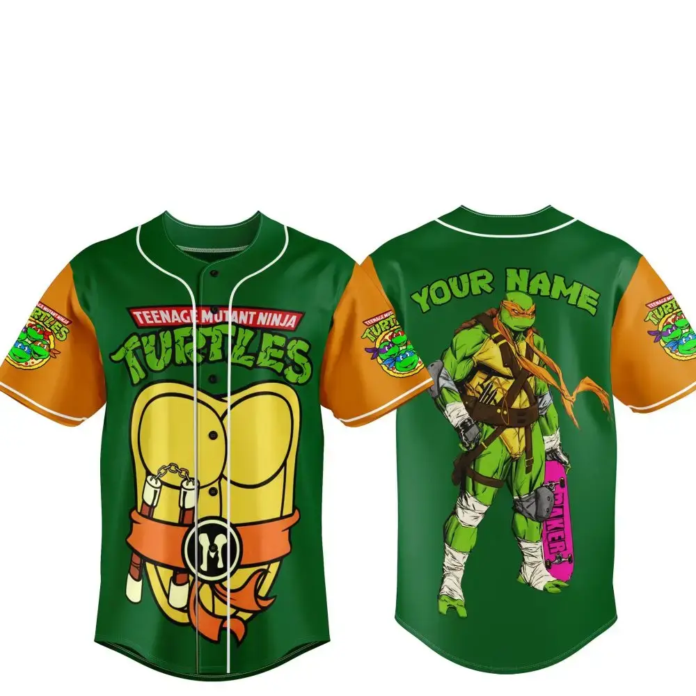 Custom Teenage Mutant Ninja Turtles Baseball Jersey – Personalized Fan Apparel Image