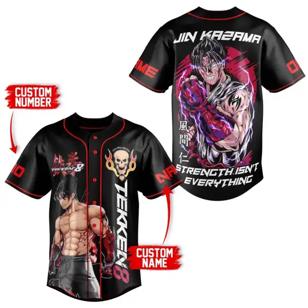 Custom Tekken 8 Baseball Jersey - Jin Kazama Design, Add Name & Number Image