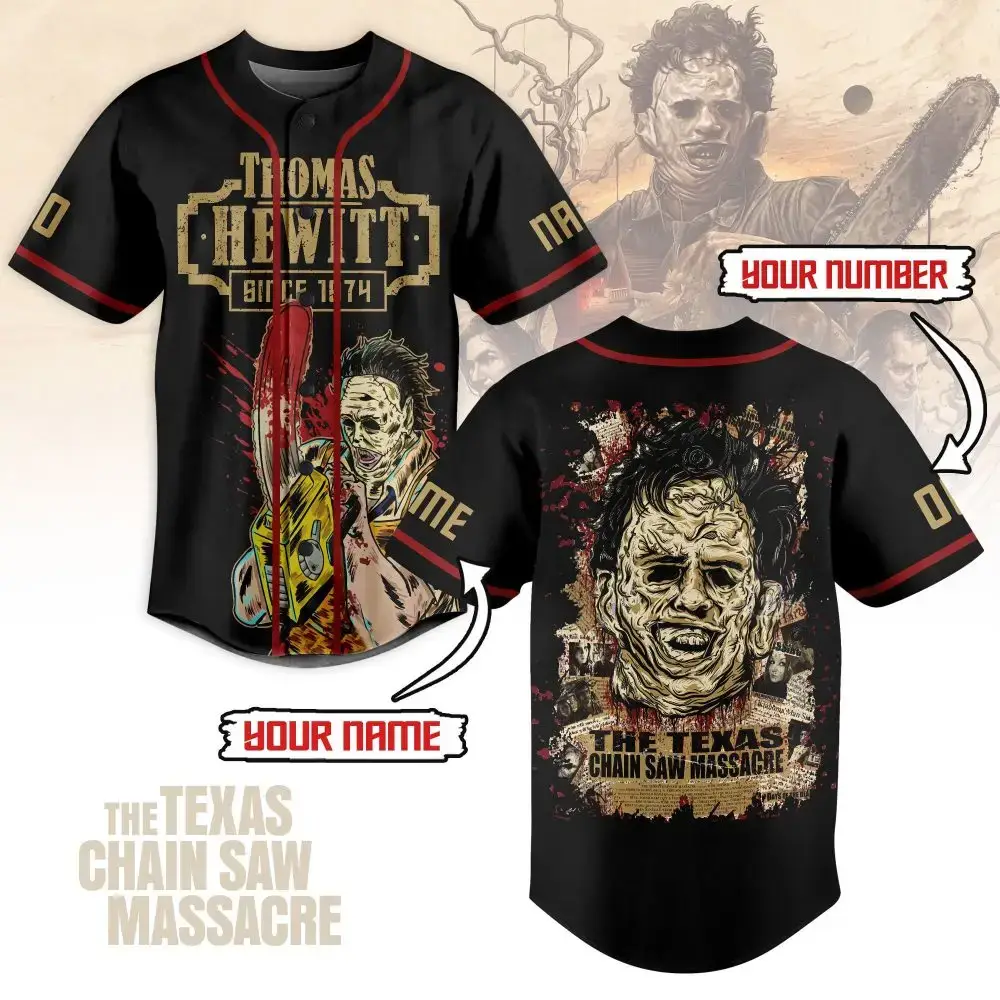 Custom Texas Chainsaw Massacre Baseball Jersey – Personalize Name & Number Image