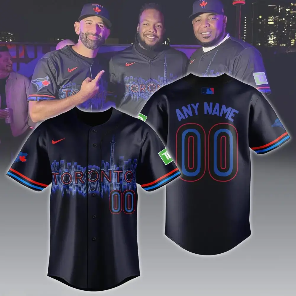 Custom Toronto Skyline Baseball Jersey - Personalized Name & Number, Stylish Fan Gear Image