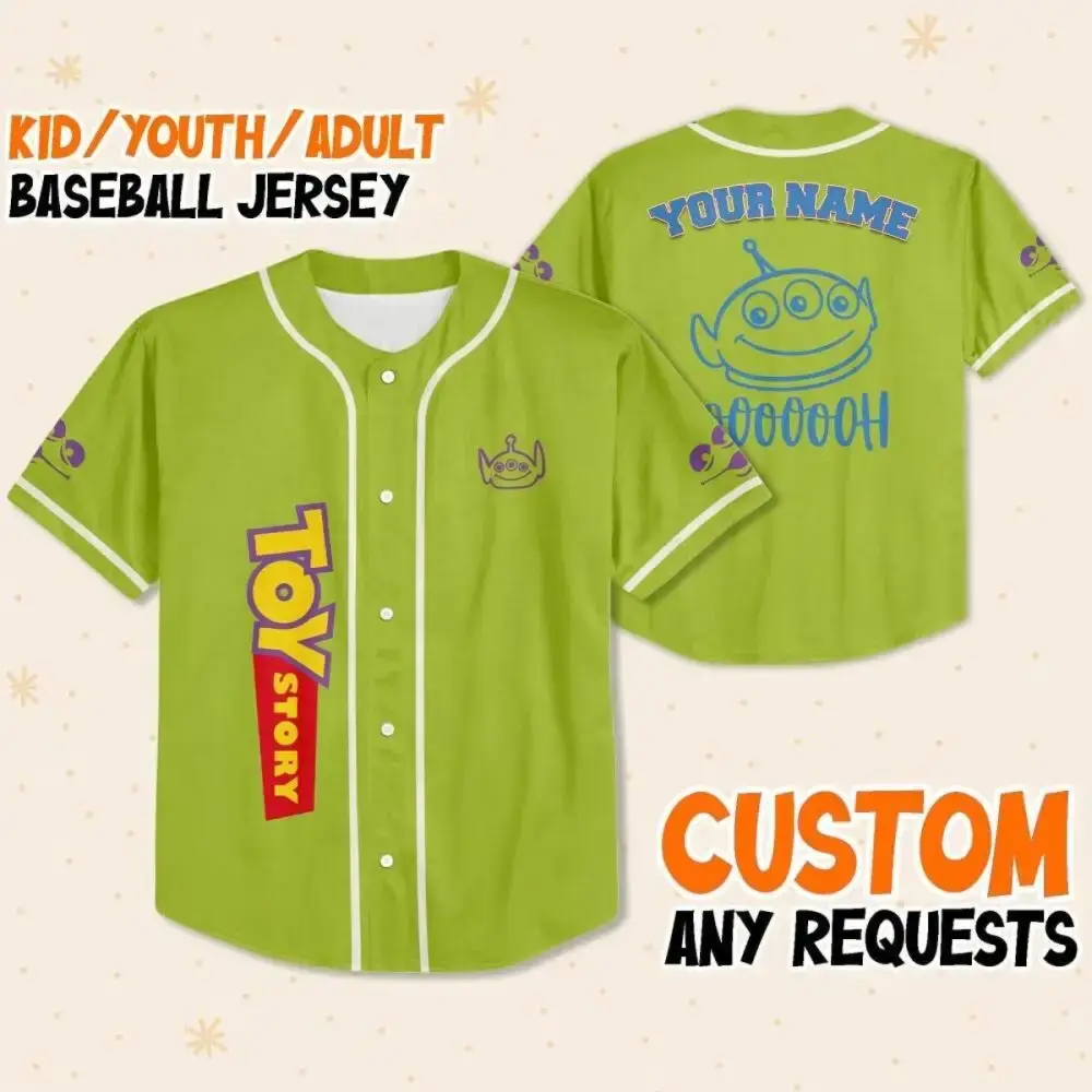 Custom Toy Story Baseball Jersey - Kids/Youth/Adult - Personalize Your Name! Image