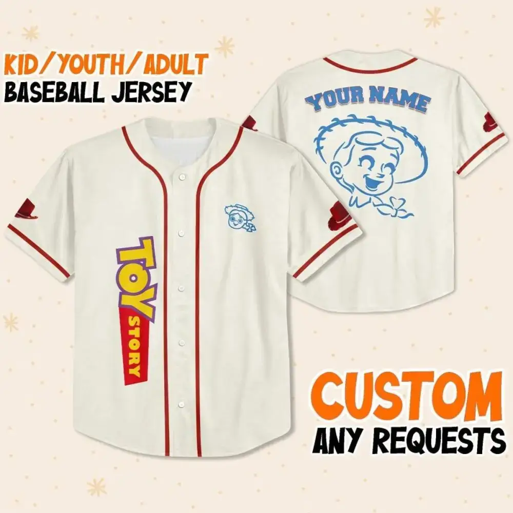 Custom Toy Story Baseball Jersey - Kids/Youth/Adult Sizes - Personalize Your Name! Image