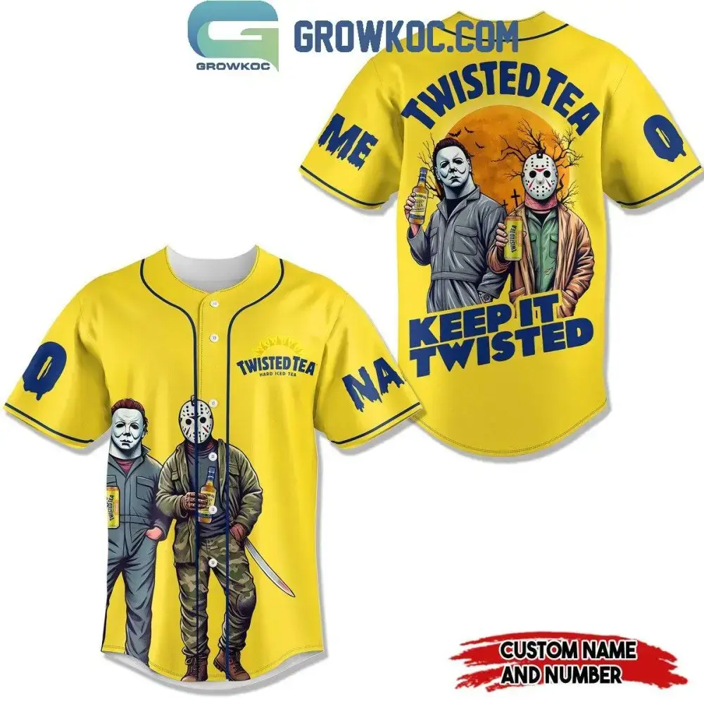 Custom Twisted Tea Halloween Baseball Jersey - Personalize Name & Number! Image
