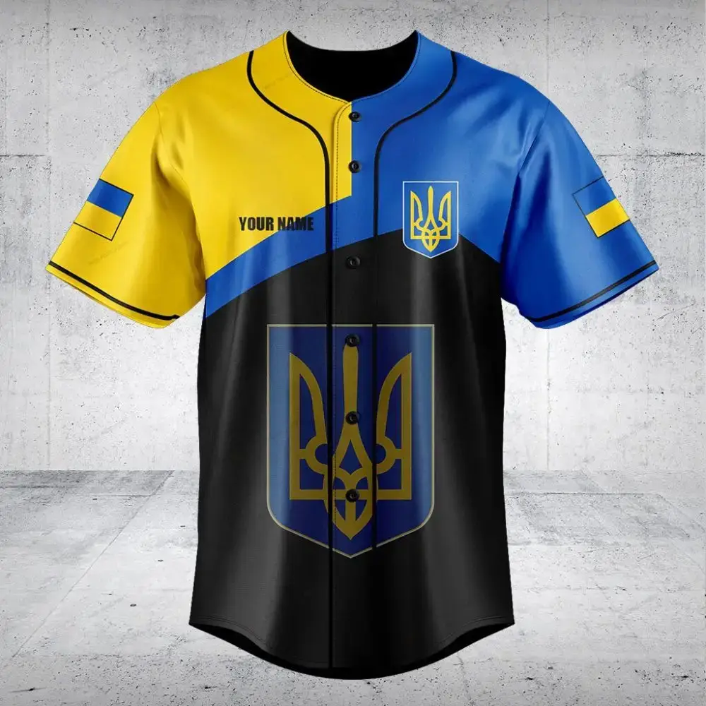 Custom Ukrainian Flag Baseball Jersey – Personalize Your Style With National Pride Image