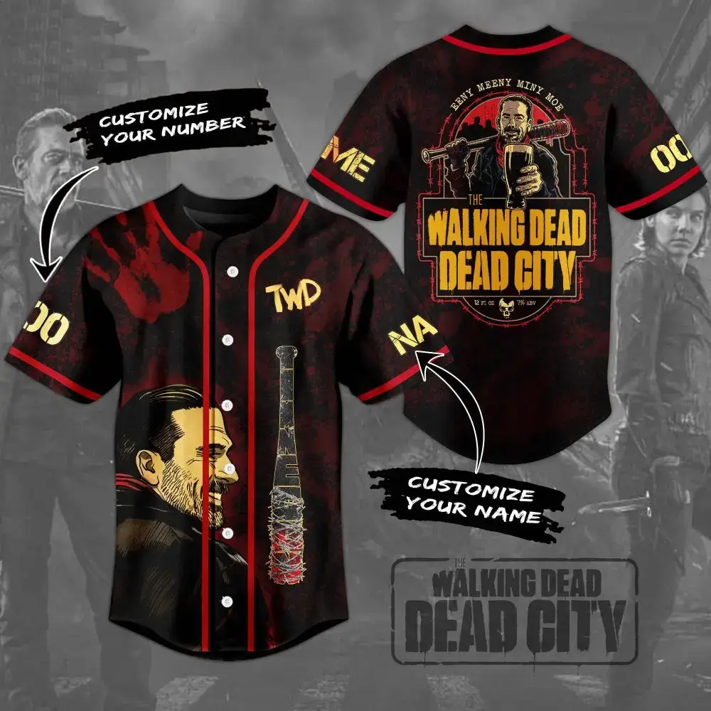Custom Walking Dead Dead City Baseball Jersey - Personalize Name & Number Image