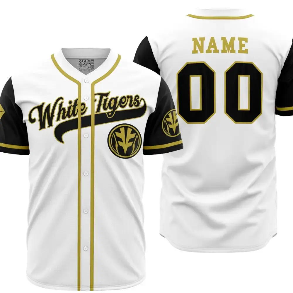 Custom White Tigers Baseball Jersey - Personalized Team Name & Number, Breathable Fabric Image