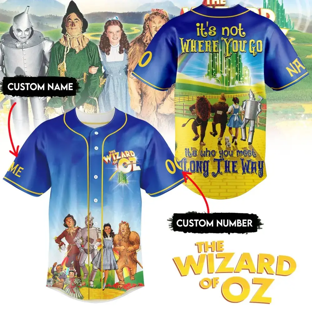Custom Wizard Of Oz Baseball Jersey - Personalize Name & Number - Unique Gift! Image