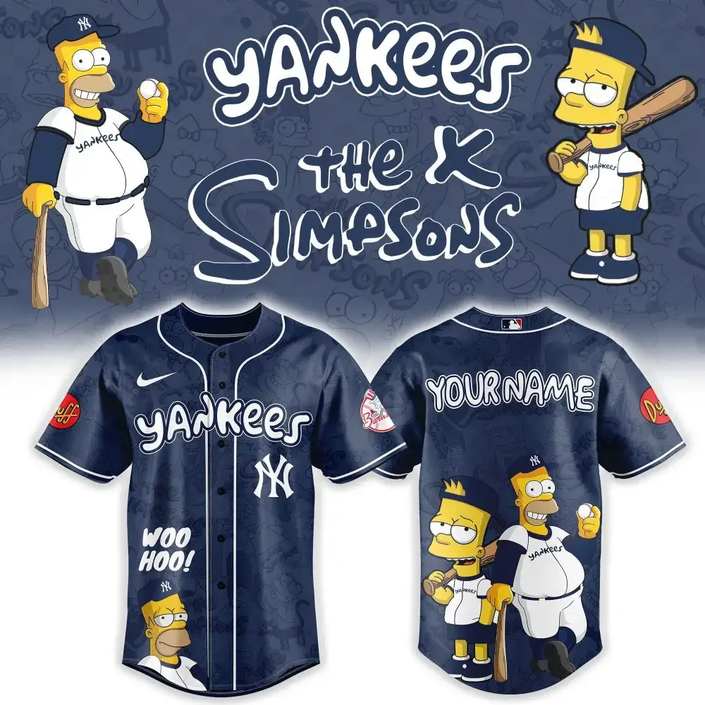 Custom Yankees X Simpsons Jersey – Personalized Fan Sportswear Gift Image