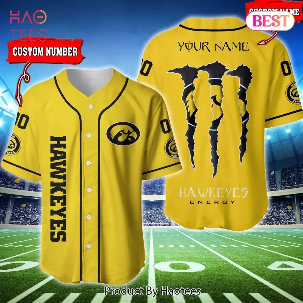 Custom Yellow Hawkeyes Jersey - Add Your Name & Number - Perfect For Fans & Gameday! Image