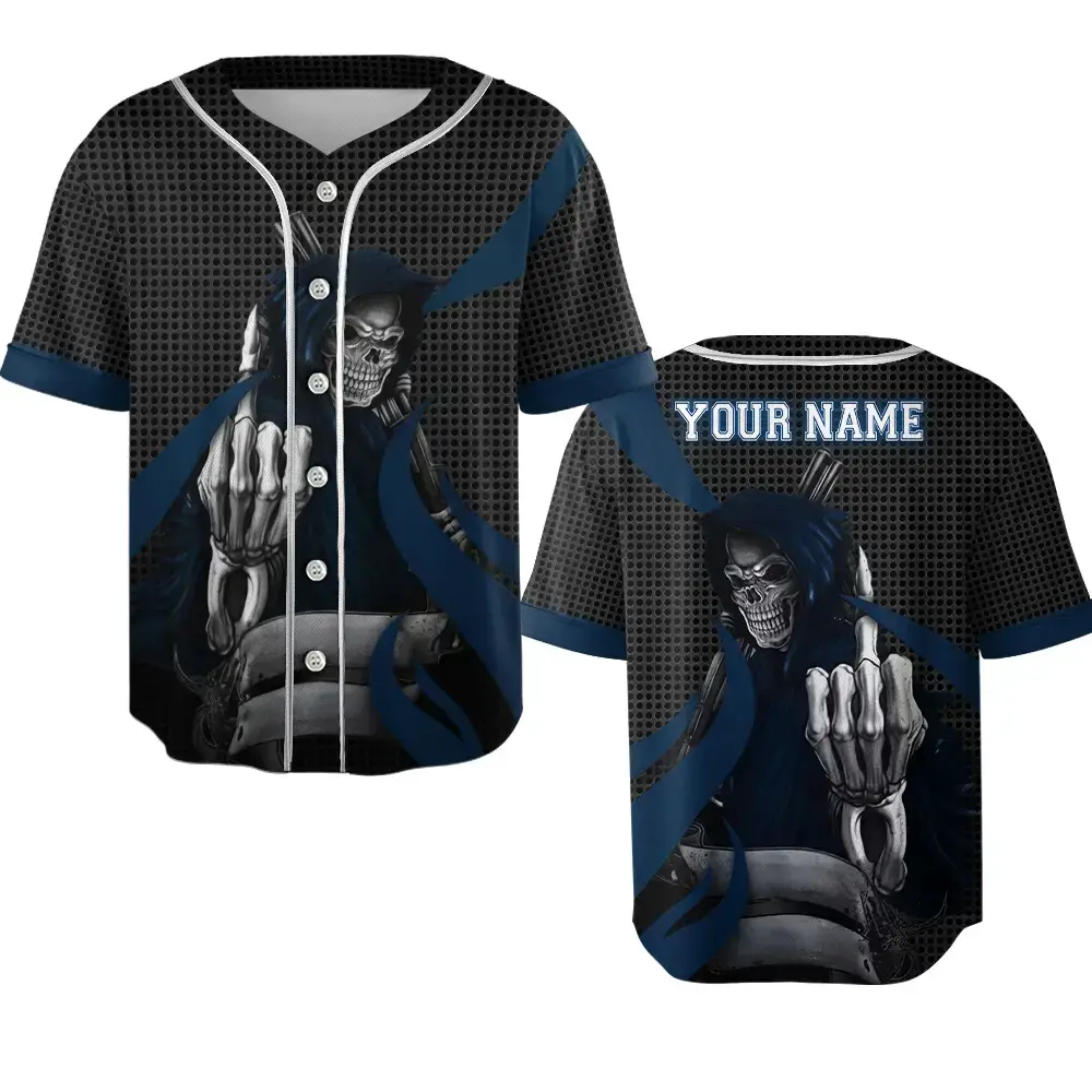 Custom your team Baseball Jersey 3D Personalized Skull Gear Up For Game Day Image