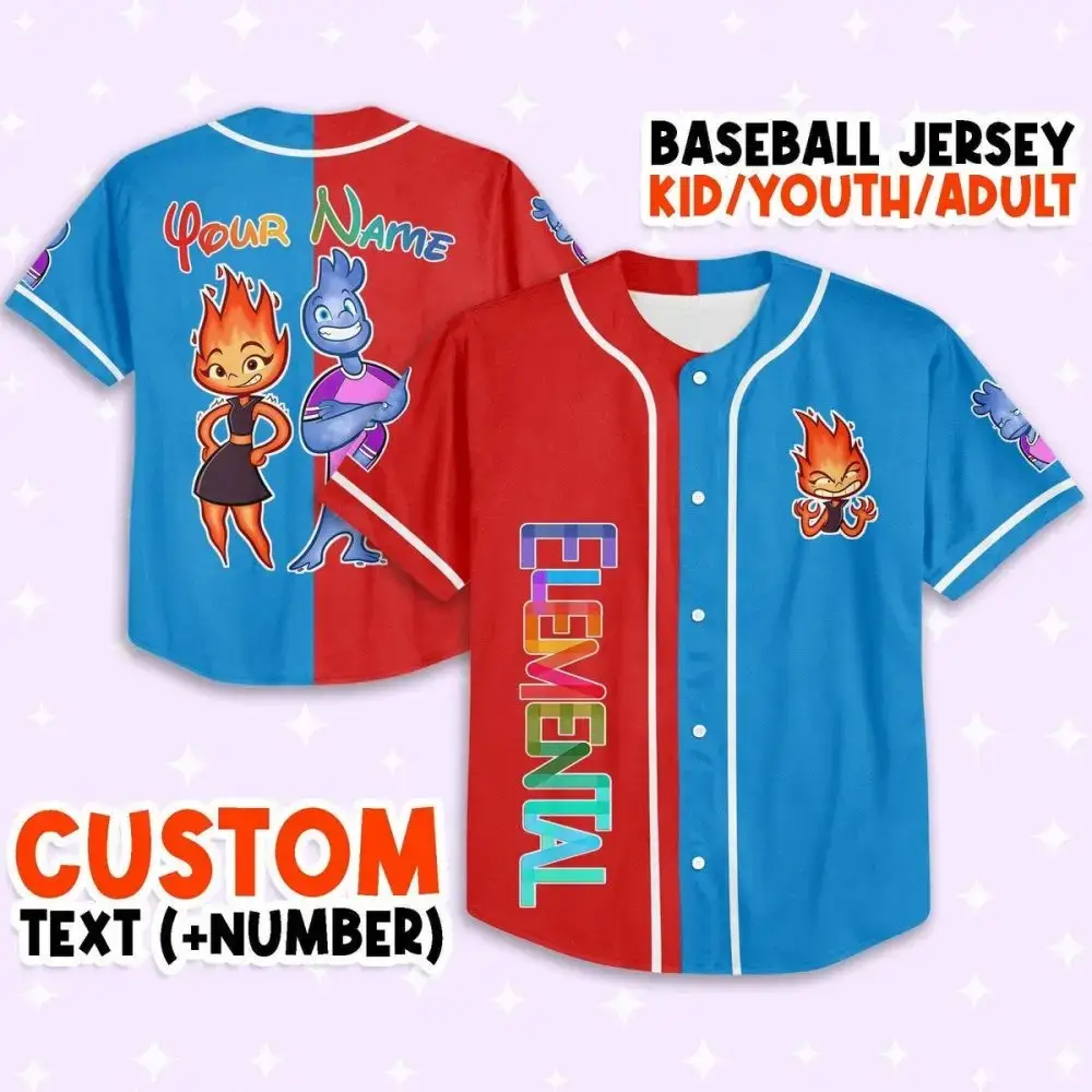 Custom Youth Baseball Jersey - Personalized Text & Number - Vibrant Design For Kids/Adults Image