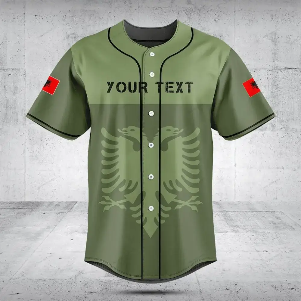 Customizable Albanian Eagle Baseball Jersey - Personalize Your Style Today! Image