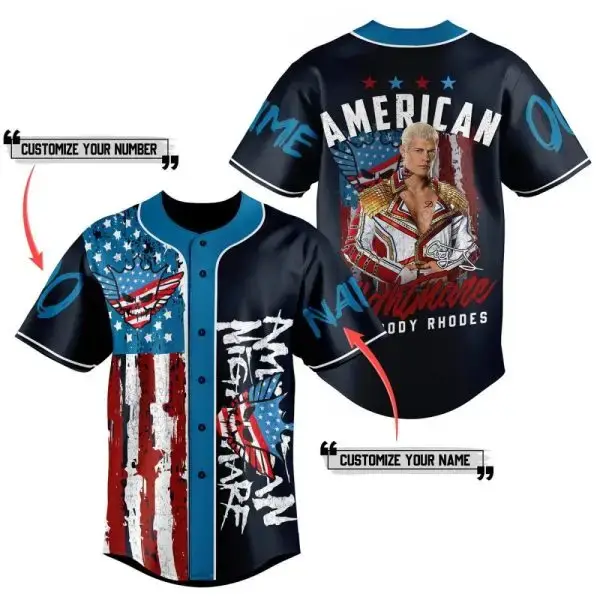 Customizable American Nightmare Baseball Jersey – Personalize Name & Number Image