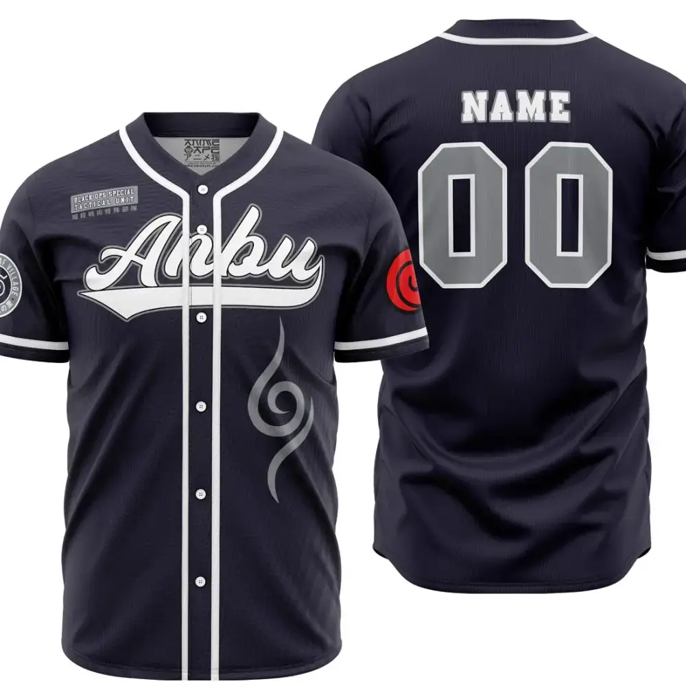 Customizable Anbu Ninja Baseball Jersey - Anime Fan Gift With Unique Design Image