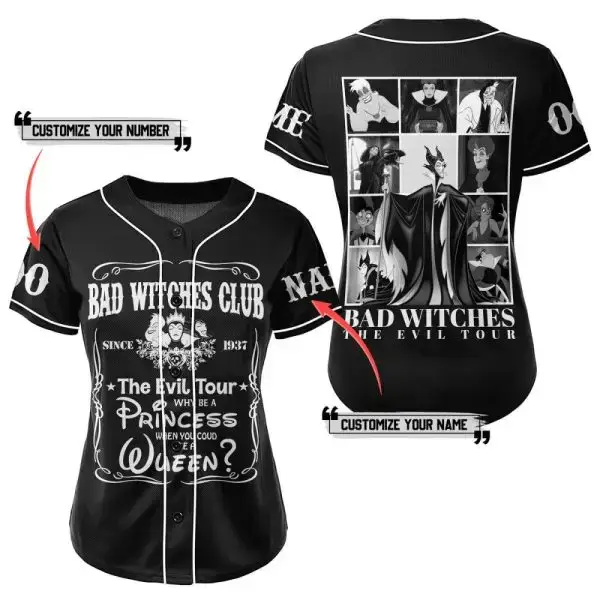 Customizable Bad Witches Club Baseball Jersey - Be A Queen! Perfect For Halloween & Gifts Image