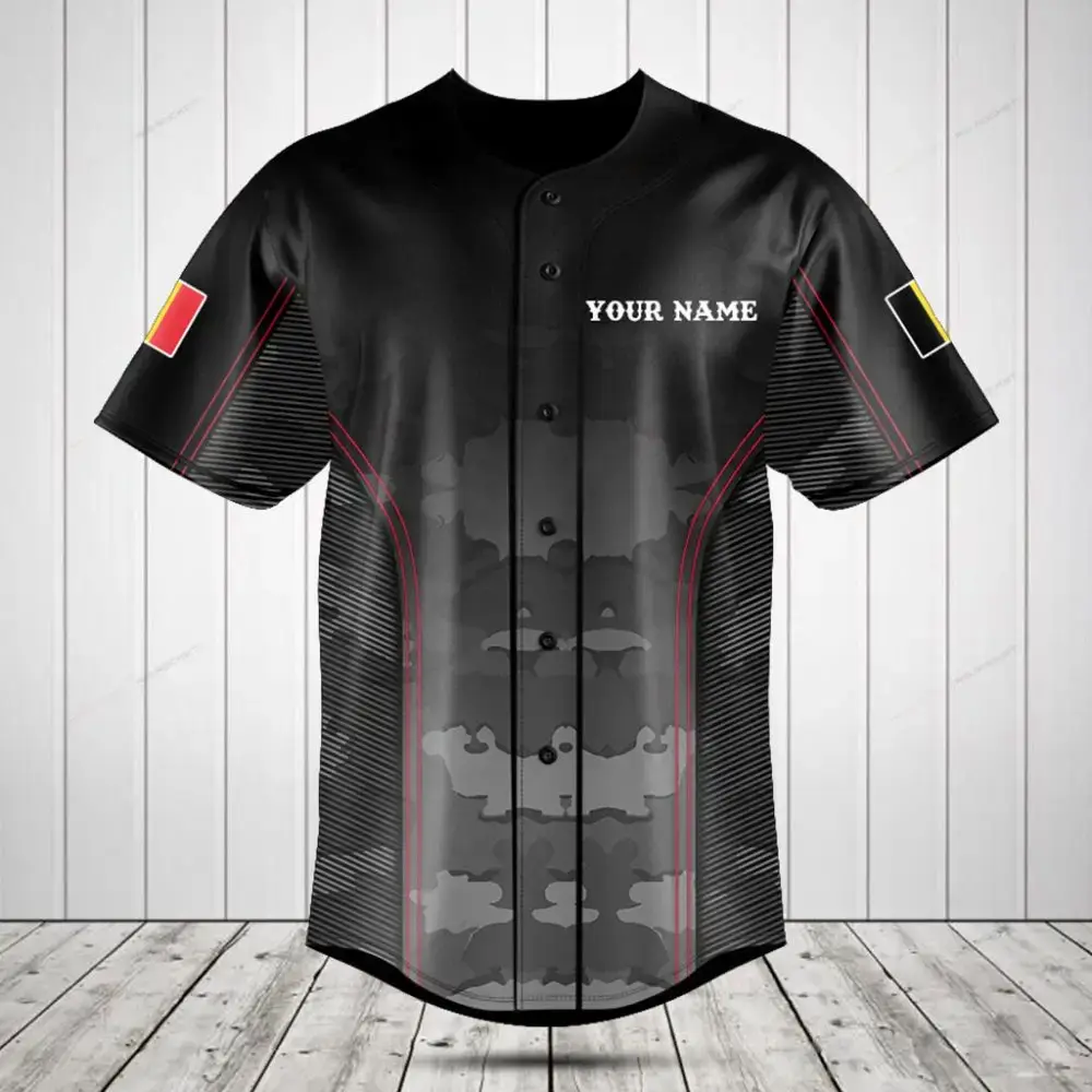 Customizable Black Camo Baseball Jersey – Personalized Sportswear With Unique Design Image