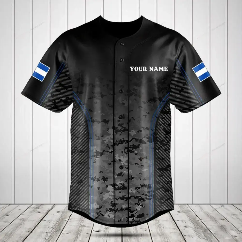 Customizable Black Camo Baseball Jersey - Add Your Name & Team Logo Image