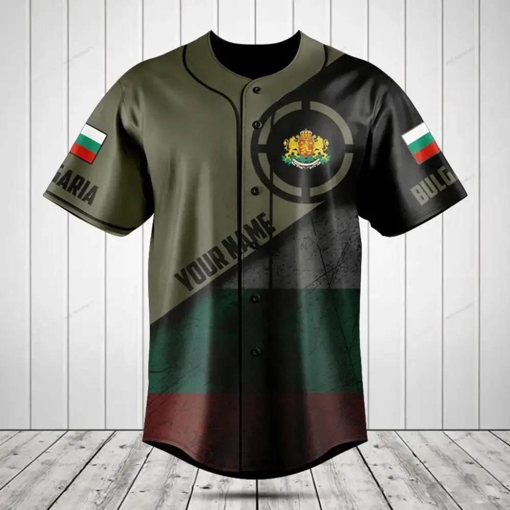 Customizable Bulgaria Flag Baseball Jersey - Personalized Sportswear For Fans Image