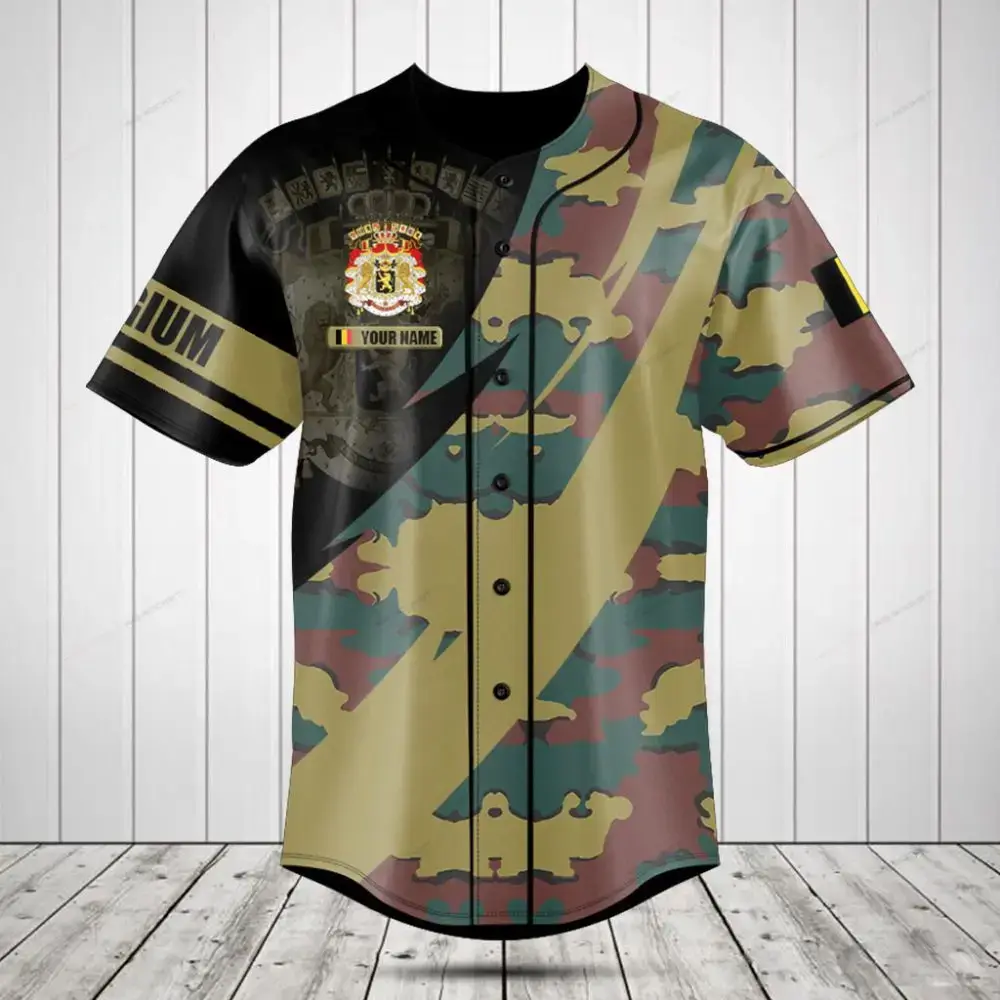 Customizable Camouflage Baseball Jersey - Bold Design With Your Name Image