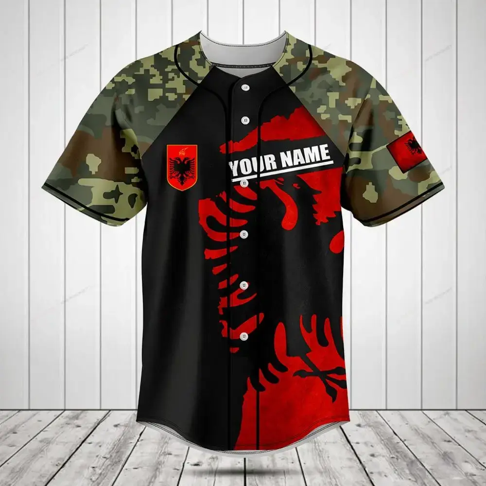 Customizable Camouflage Baseball Jersey - Personalize Your Style! Image