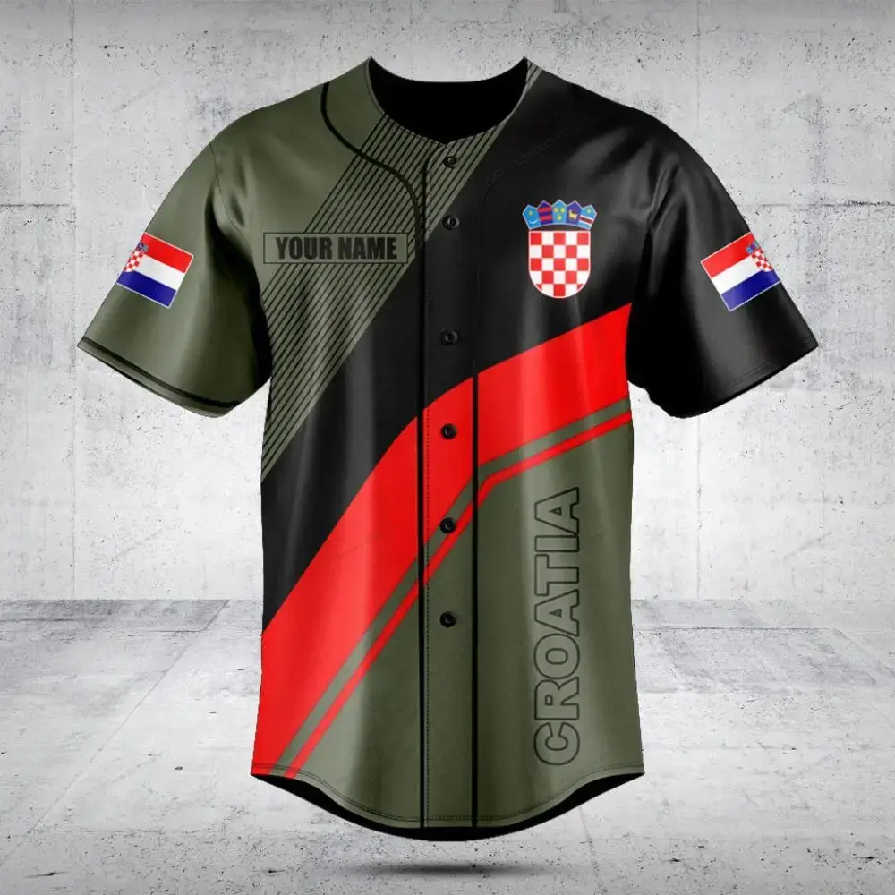 Customizable Croatia Baseball Jersey - Unique Design, Show Your Pride! Image