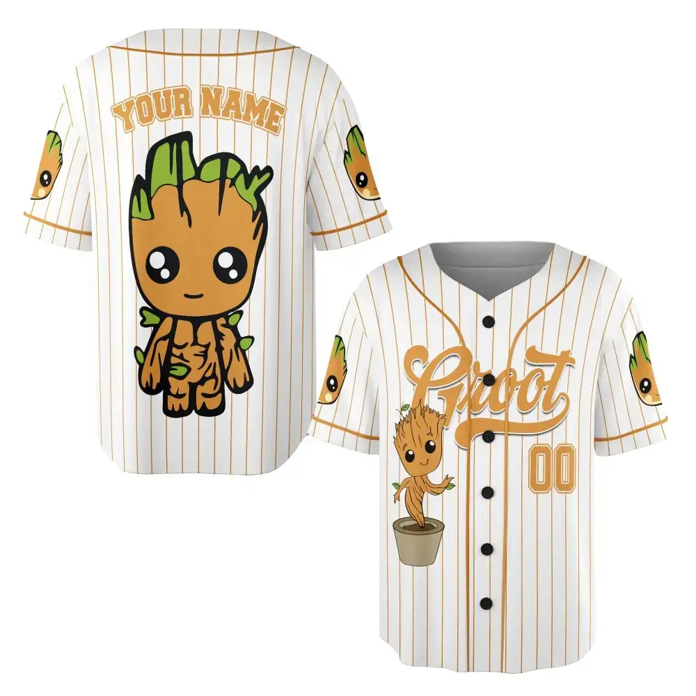 Customizable Cute Tree Baseball Jersey - Fun Sports Shirt For Fans Image