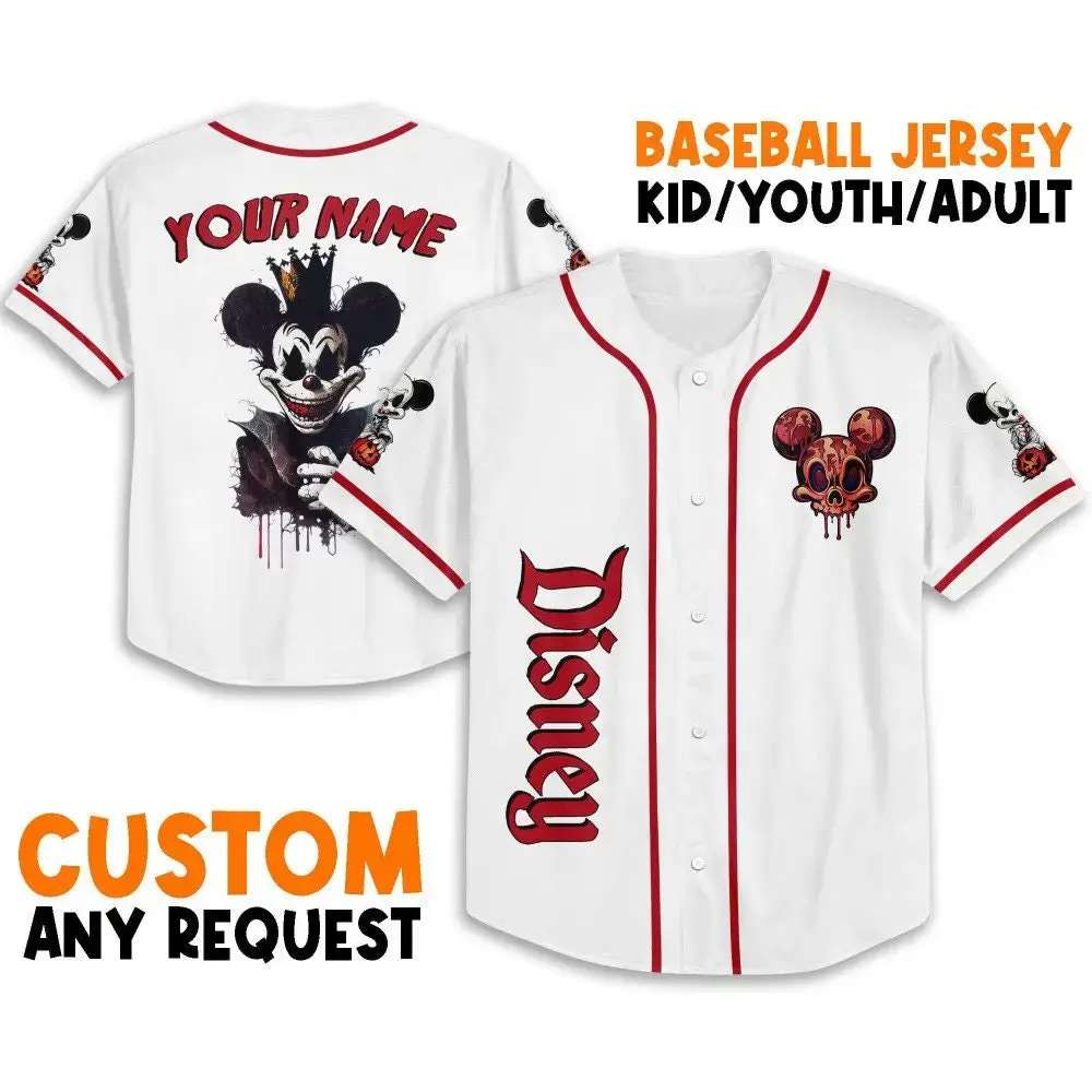 Customizable Disney Baseball Jersey - Unique Design For Kids, Youth & Adults - Personalize Today! Image