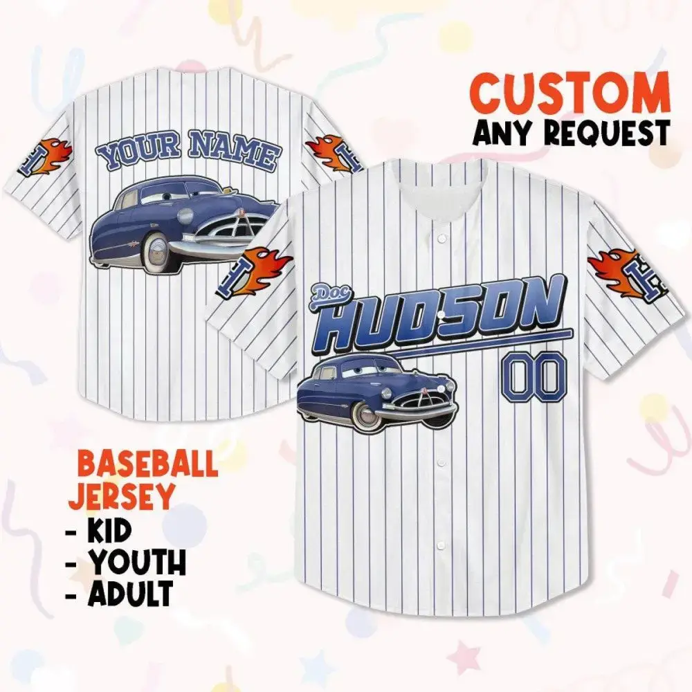 Customizable Doc Hudson Baseball Jersey - Kids, Youth, Adult Sizes - Personalize Your Look! Image