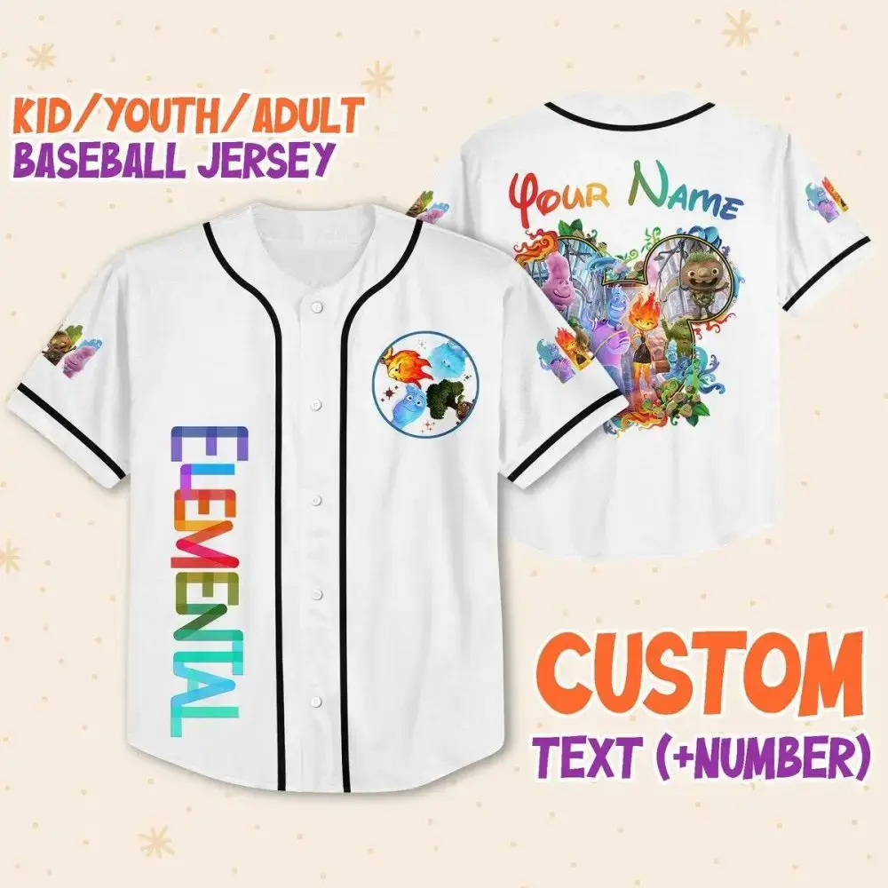 Customizable Elemental Baseball Jersey For Kids/Youth/Adults – Personalize With Name & Number! Image