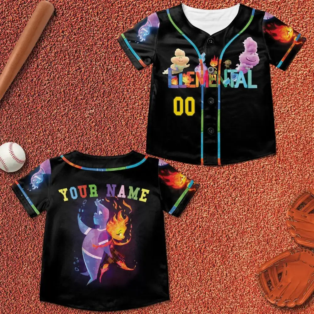 Customizable Elemental Baseball Jersey - Personalized Name & Number - Unique Fantasy Design Image