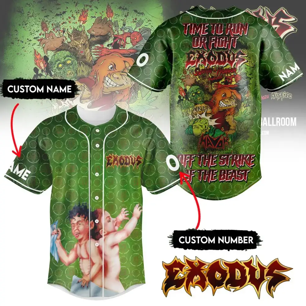 Customizable Exodus Baseball Jersey - Unique Graphic Design & Personalization Options Image