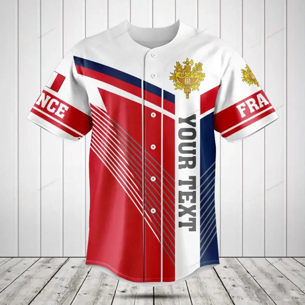 Customizable France Baseball Jersey – Personalized Sportswear For Fans Image