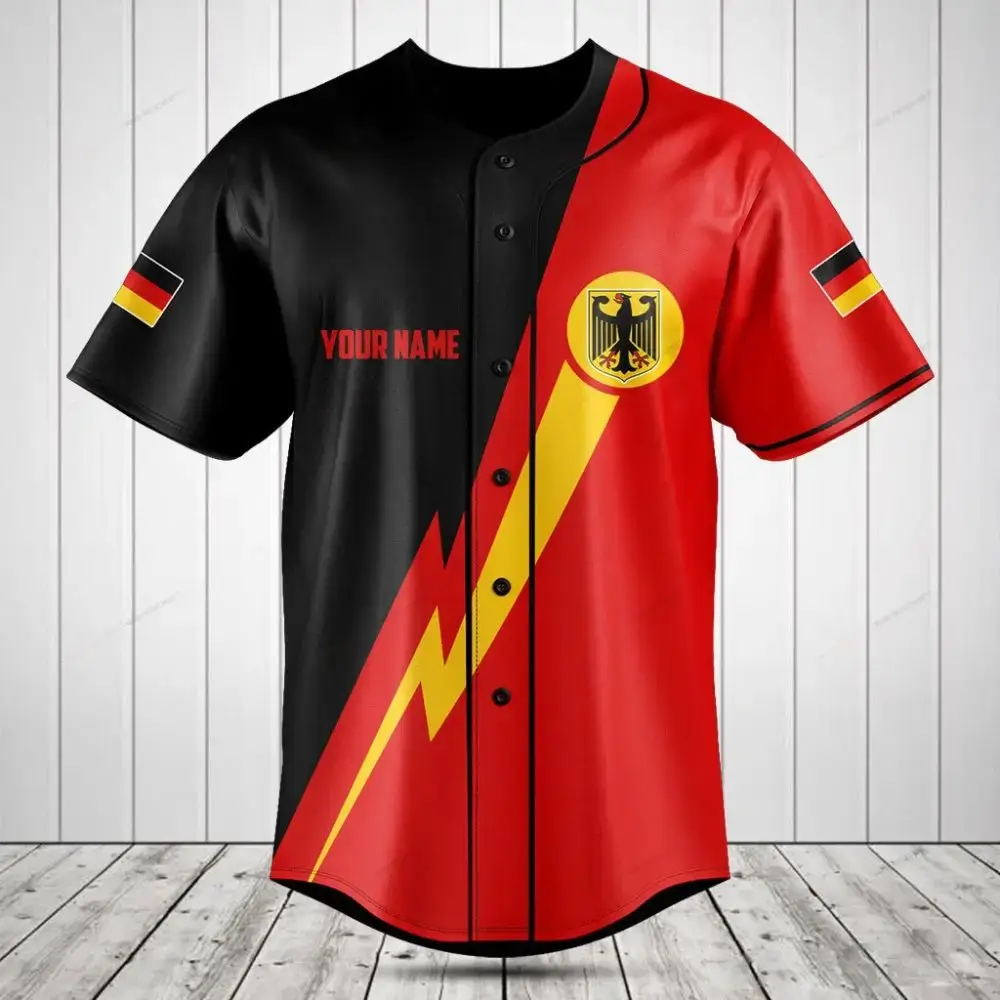 Customizable German Flag Baseball Jersey – Personalized Sports Apparel Image