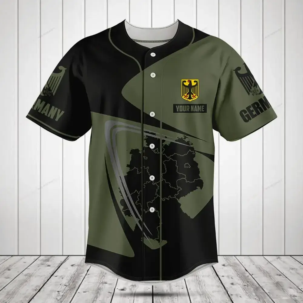 Customizable Germany Flag Baseball Jersey - Personalized Name & Number - Unisex Sportswear Image