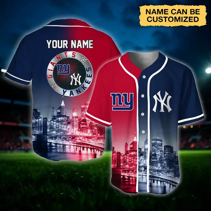 Customizable Giants Yankees Baseball Jersey - Personalized Fan Gear, Unique Design! Image