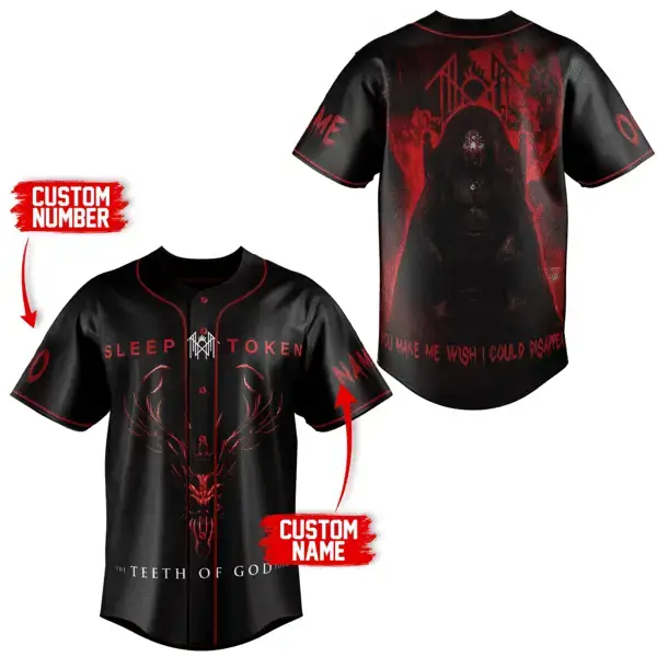 Customizable Gothic Baseball Jersey – Dark Art Design, Perfect Gift For Fans Image