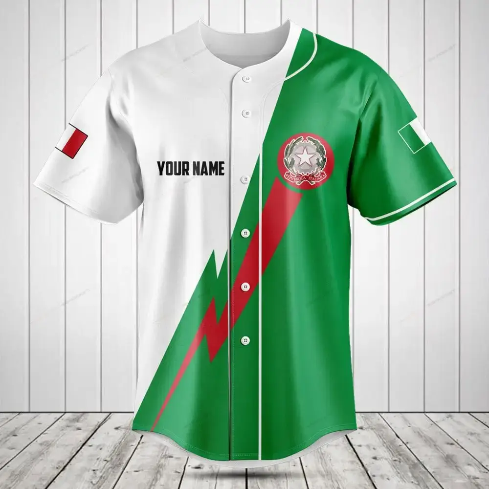 Customizable Green & White Baseball Jersey – Personalize Your Style Today! Image