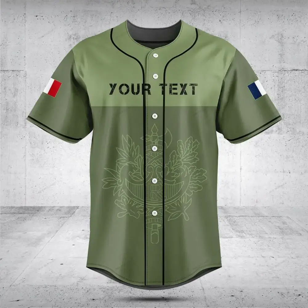 Customizable Green Baseball Jersey With Flag Accents - Personalized Sportswear Image