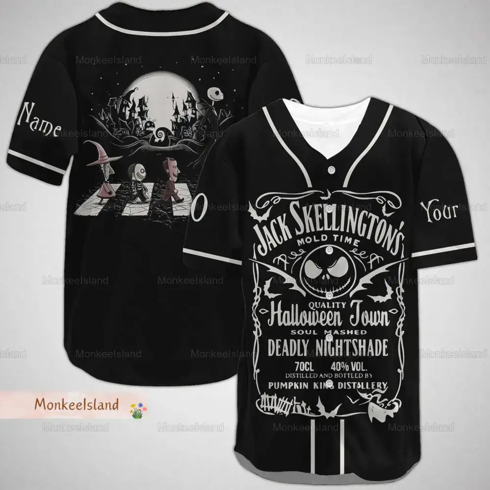 Customizable Halloween Baseball Jersey - Spooky Nightmare Theme, Perfect For Fans! Image