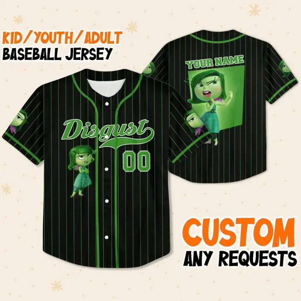 Customizable Inside Out Baseball Jersey For Kids, Youth & Adults – Unique Design, Add Your Name! Image